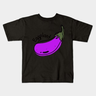 Hand Drawn Eggplant Minimal Kids T-Shirt